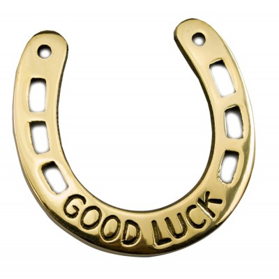 Подкова бронзовая "Good luck" (10,5х10,5 см)(Naal Good Luck big Holes) код 24456