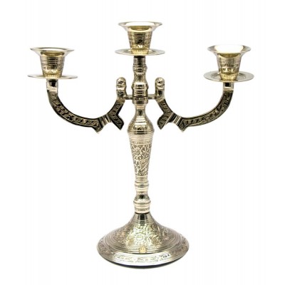 Подсвечник на 3 свечи "Серебро" (25х24,5х10,5 см)(Candle Stand 3C Nkl) код 24478