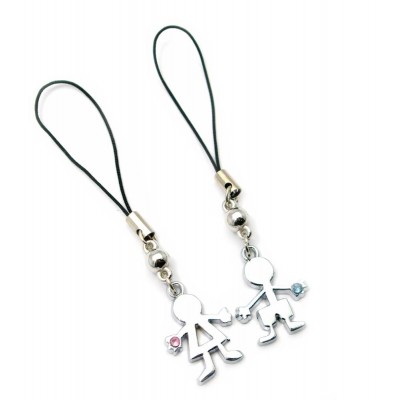 Брелоки для влюбленных (B) "Мальчик с девочкой" (20шт/уп) код 24583