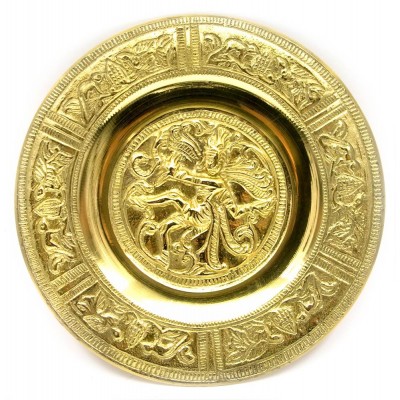 Тарелка настенная бронзовая "Танцующий Шива" (d-14 см)(Wall Plate Natraj 6") код 24705
