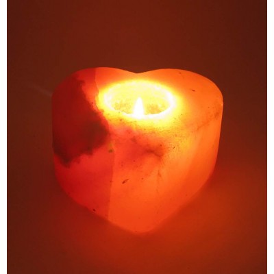 Подсвечник соляной  "Сердце"(ch-3)(11,5х11х6 cm)(18 шт ящ.)(Гималайская соль) код 25672