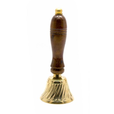 Колокольчик бронза с деревянной ручкой (16,3х6х6 см)(Bell Wood Handle med 16 cm) код 25783