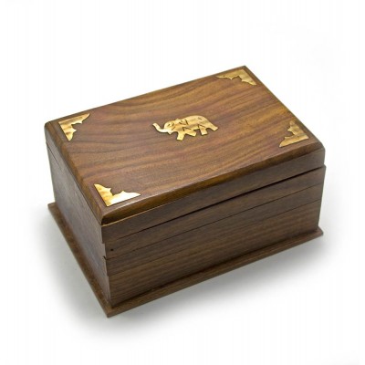 Шкатулка с двумя секретами розовое дерево (17,5х12х9 см)(BOX 6X4 J D) код 25791