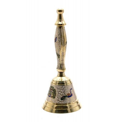 Колокольчик с ручкой  бронзовый цветной  (d-7,5,h-18 см)(Bell Cld med.big) код 25806