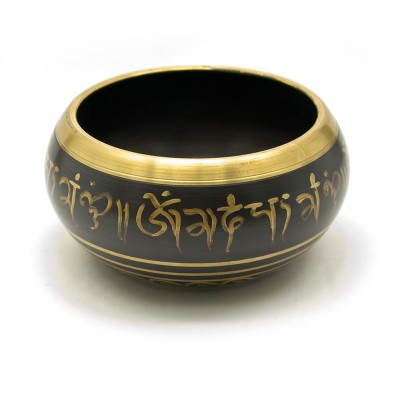 Чаша поющая "Будда" (без резонатора)(d-13,5 см h-6,5 см)(Singing Bowl Black Buddha no.3) код 25827