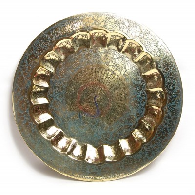 Тарелка бронзовая настенная (43,5 см)(Wall Plate Jaipuri Mix 18") код 25962