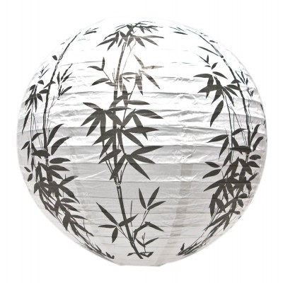 Фонарь белый бумажный "Бамбук" (d-30 см) код 26146