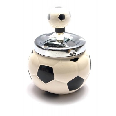 Пепельница с крышкой керамическая 'Футбольный мяч' (13х10х10 см)