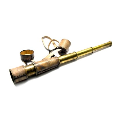 Подзорная труба в кожаном чехле(48х5,5 см)(BRASS & LEATHER TELESCOPES) код 26568