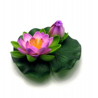 Цветок лотоса с бутоном плавающий (14 см)