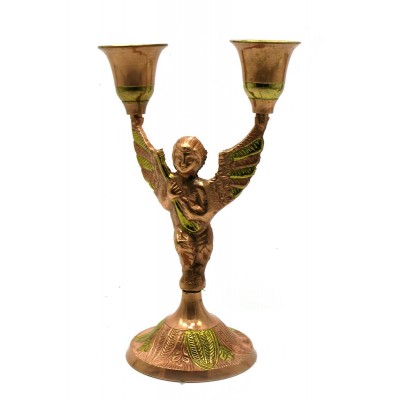 Подсвечник "Ангел" бронзовый  (16х10,5х7 см)(Candle Stand Boy 2C Copper) код 28254