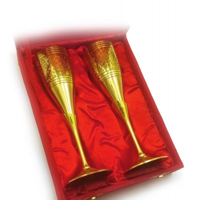 Бокалы бронзовые позолоченные(н-р 2 шт)(h-20 см(24х18,5х7,5 см)(7"Set -2ps GOLD) код 28269
