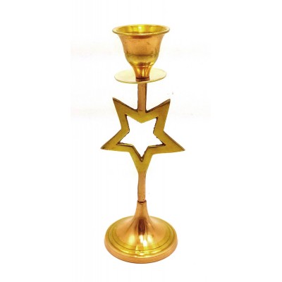 Подсвечник бронзовый "Звезда" (15,5х6,5х6 см)(Candle Stand Star Copper) код 28286