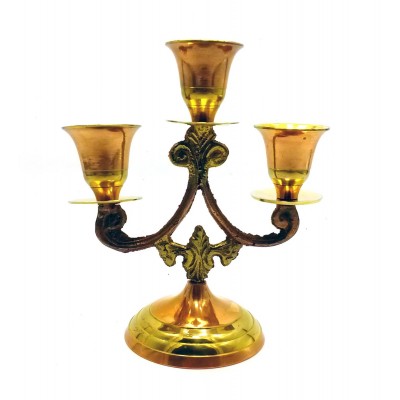 Подсвечник бронзовый на 3 свечи (14х12х7 см)(Candle Stand 3C Tree Copper) код 28287