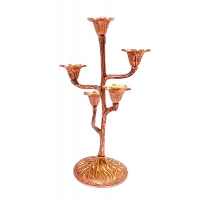 Подсвечник на 5 свечей  бронзовый  (30х15х12 см)(Candle Stand 5C Leaf copper) код 28297