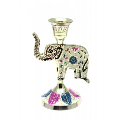 Подсвечник бронзовый цветной "Слон" (13х8х8 см)(Candle Stand Elephant CDC) код 28332