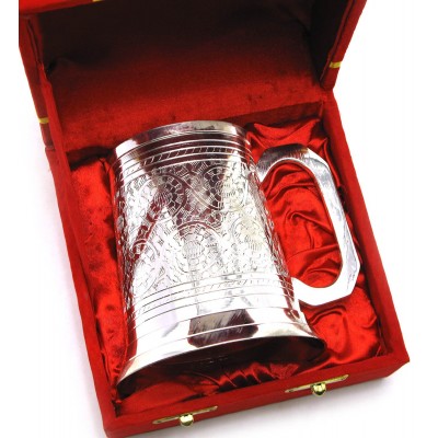Кружка бронзовая посеребренная (h-11 см)(15х15х11 см)(Velvet Box Beer Mug Big) код 28344