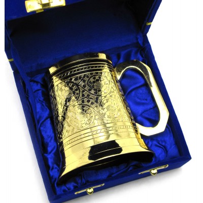 Кружка бронзовая позолоченная (h-11 см)(15х15х11 см)(Velvet Box Beer Mug Big) код 28358