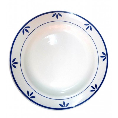 Тарелка Будянский фаянс (d-240 мм) Бело голубая (24 шт/ящ)