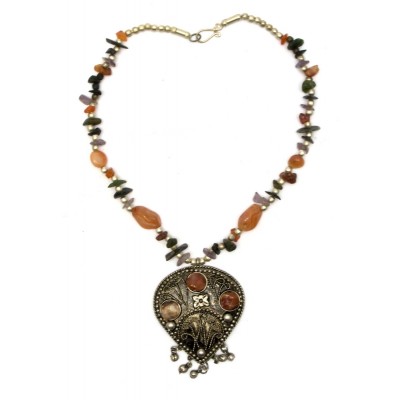 Ожерелье с каменьями агата и кулоном 'Капля' (57 см)