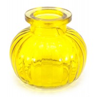 Колба для кальяна стекло желтая (9х9х9 см)(внутренний d-4 см)