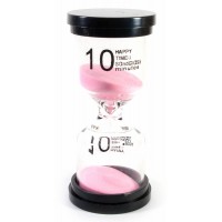 Часы песочные (10 минут) Розовый песок (10х4,5х4,5 см)