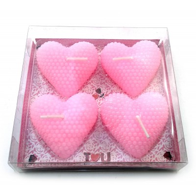 Свечи розовые 'Сердечки (4 шт) (11,5х11х2,5 см)A