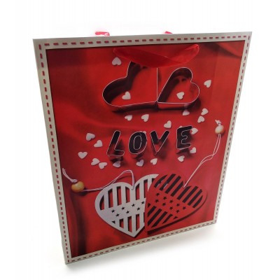 Пакет подарочный картонный 'Love' (26х32х10 см)