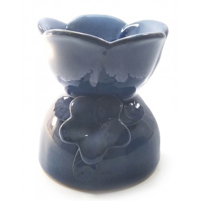 Аромалампа керамическая 'Цветок' голубая (11х11х12 см)