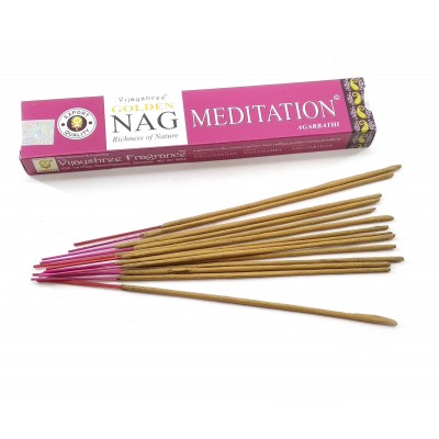 Golden Nag Meditation (Медитация)(Vijashree)(12 шт/уп)(15 гр.)масала благовоние