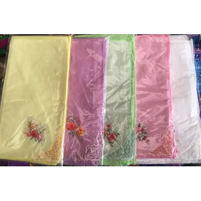 Платок носовой женский, 30х30 см, кружево, (хлопок, уп. 10 шт)