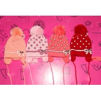 Шапка детская Горох, до полугода (акрил, подкладка флис) Артикул: 0828