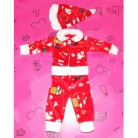 Детский костюм Красный-Новогодний (махра)  0296, Размеры 24-28 