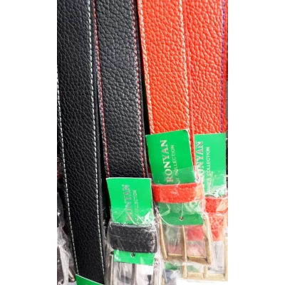 Ремень мужской под джинсы, пресованная кожа, расцветки в ассортименте