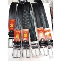 Ремень мужской "Lazar" классика, кожа, ширина пряжки - 3,5см, цвет - черный