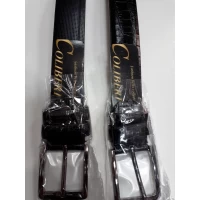 Ремень мужской Coliberi (кожзаменитель, железная пряжка,черный, 110-120 см, Китай)