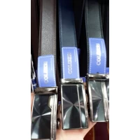 Ремень мужской Coliberi (кожзаменитель, лаковый черный, автоматическая пряжка, Китай)