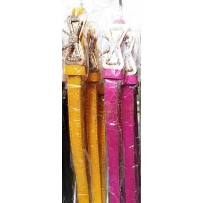 Ремень женский с металлической пряжкой в виде бантика, искусственная кожа