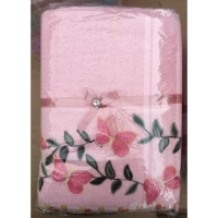 Полотенце банное с вышивкой, цвета в ассортименте