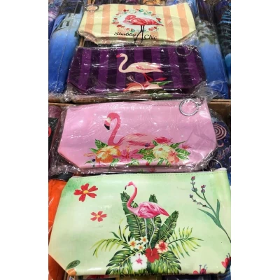 Косметичка женская на молнии " Фламинго " 