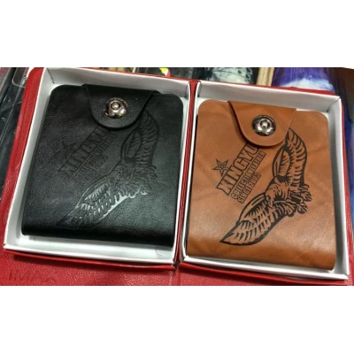 Кошелек мужской на кнопке, цвет: темно-коричневый, черный