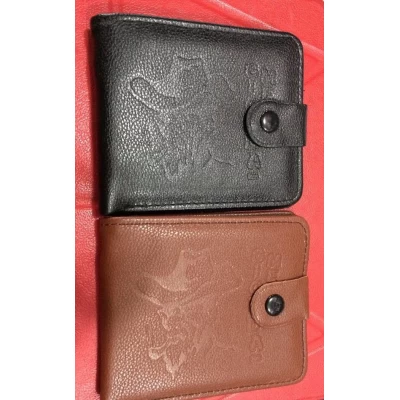 Кошелек мужской (искусственная кожа, кнопка, размер 12х10 см, Китай), в ассортименте