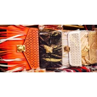 Сумка женская " Нитки ", 2 отдела, расцветки в ассортименте