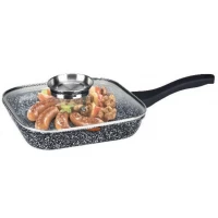 Сковорода-гриль с крышкой Edenberg EB-3308 - 28 см, гранит