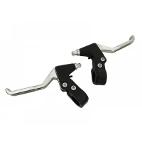 Ручки тормозные пластик+алюминий Silver HX-B08