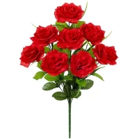 Искусственные цветы букет розы пышной, 54см