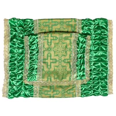 Комплект с Драпировкой по Бокам Парча /Зеленый/