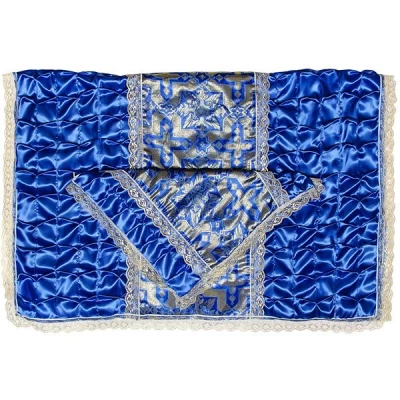 Комплект с Драпировкой по Бокам Парча /Синий/