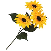 Ветка подсолнуха тройная, 65см