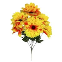 Искусственные цветы букет подсолнухи на длинной ноге, 75см